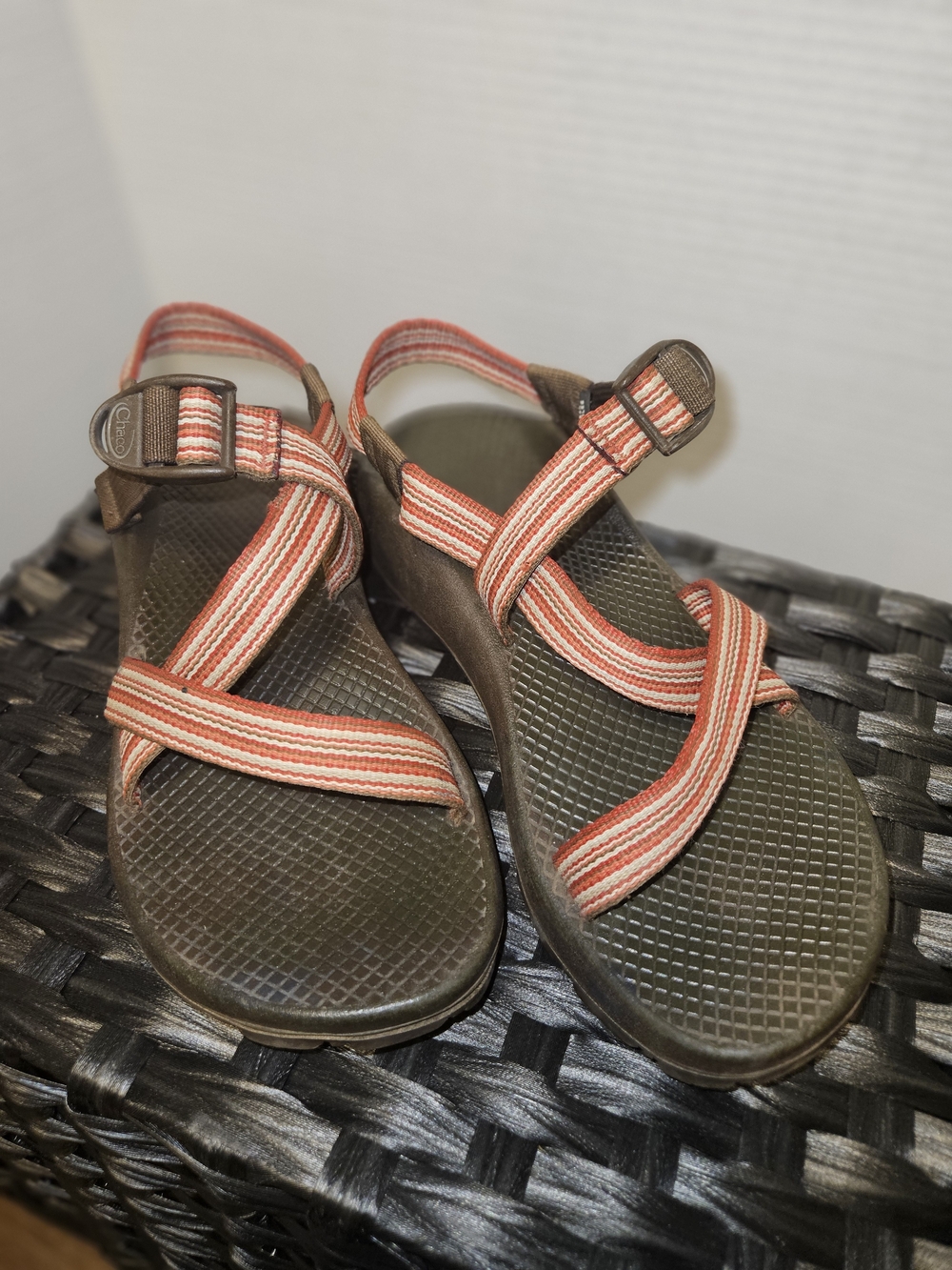 Chaco Women's Coral and Brown Strappy Sandals
